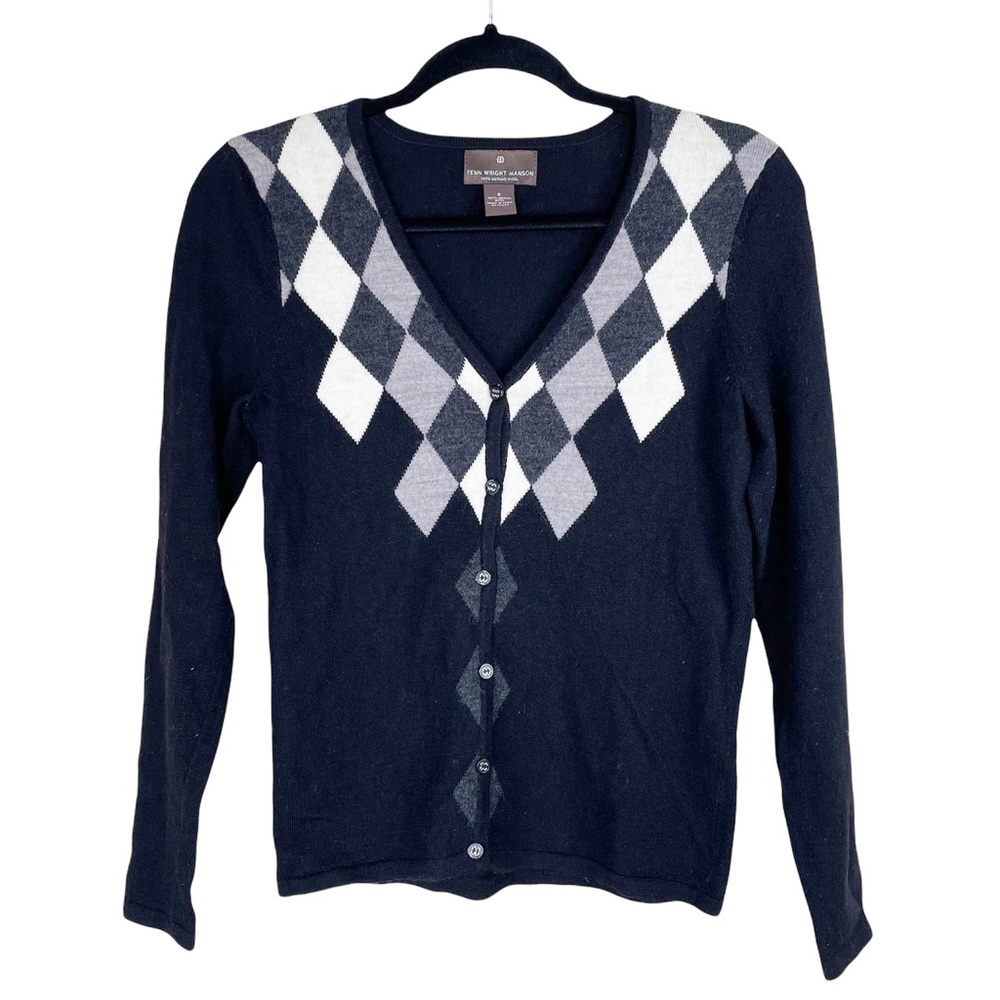Fenn Wright Manson Wool Argyle Sweater Cardigan